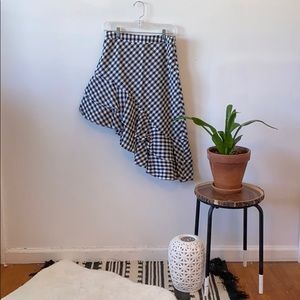 Plaid high low skirt